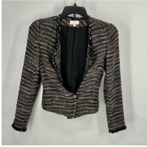 Ann Taylor Loft Lined Bolero Cropped Tweed Trendy Jacket 0